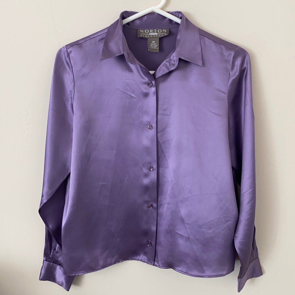Norton McNaughton Petite Silk Purple Top 💜